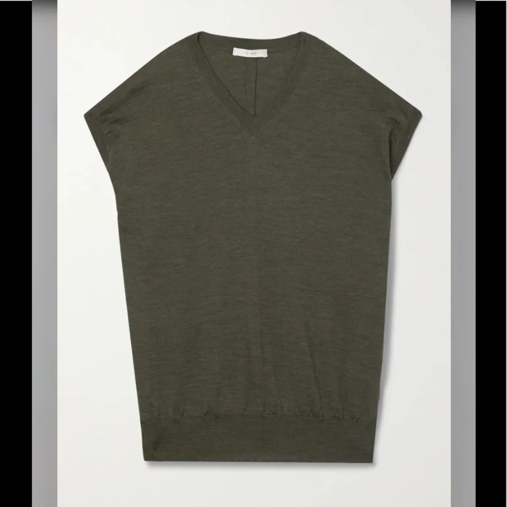 The Row 100% Merino Wool Vest Down Top Deep Moss s2. - Picture 9 of 16